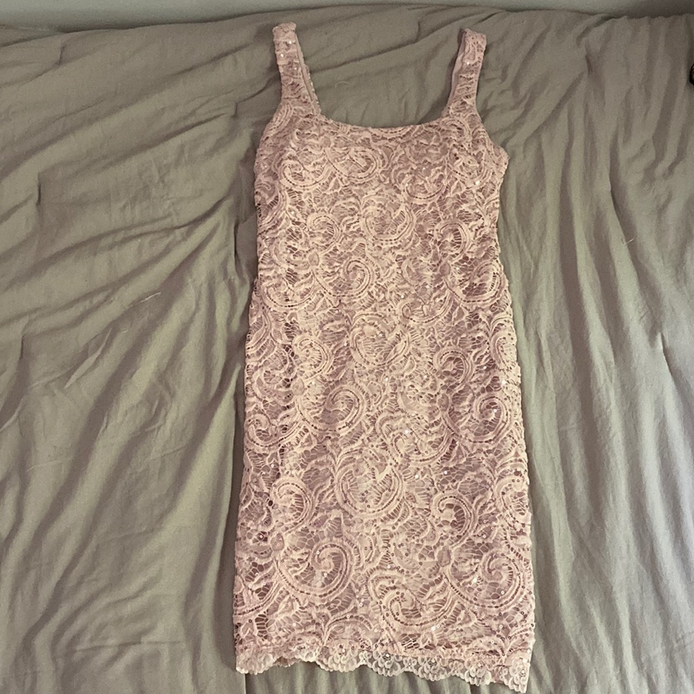 My Michelle Pink Lace Sparkly Dress